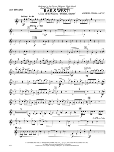 Rails West! (A Tale of the Odessa Puddle Jumper): 1st B-flat Trumpet