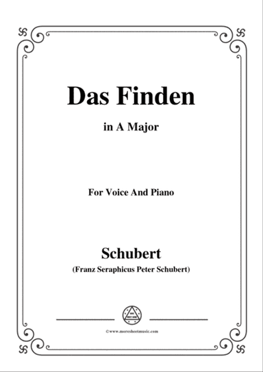 Schubert-Das Finden,in A Major,for Voice&Piano