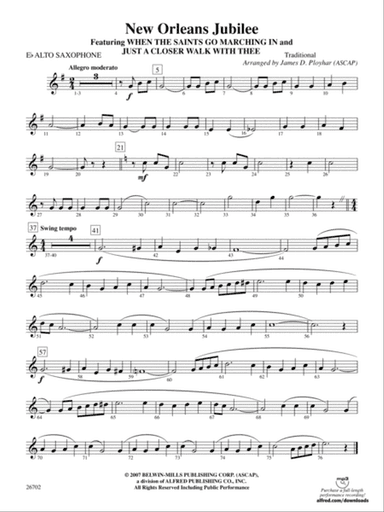 New Orleans Jubilee: E-flat Alto Saxophone