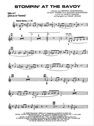 Stompin' at the Savoy: 1st F Horn