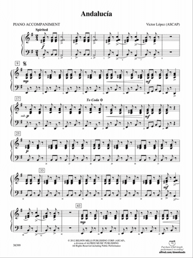 Andalucia: Piano Accompaniment