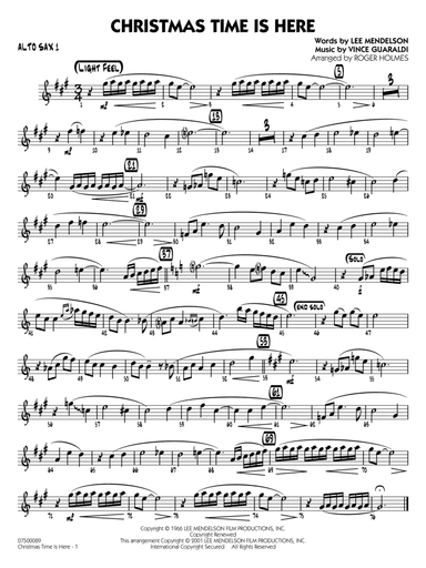 Christmas Time Is Here (arr. Roger Holmes) - Alto Sax 1