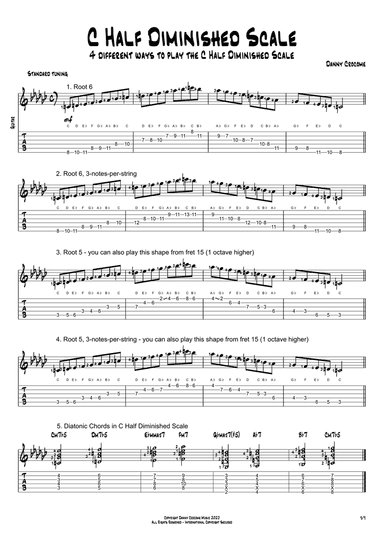 C Half Diminished Scale (4 Ways to Play)