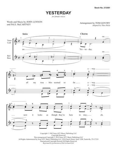 Yesterday (arr. Tom Gentry)