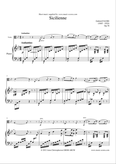 Fauré: Sicilienne - Viola and Piano