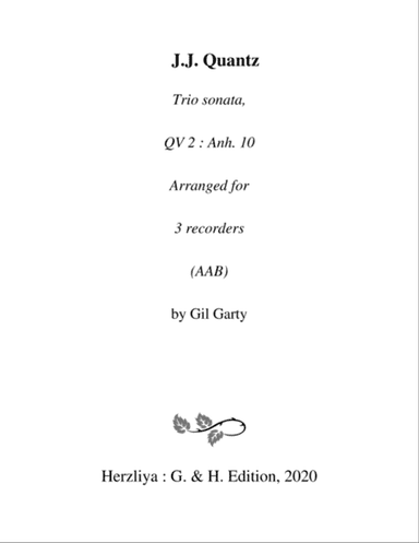 Trio sonata QV 2 Anh. 10 (arrangement for 3 recorders)