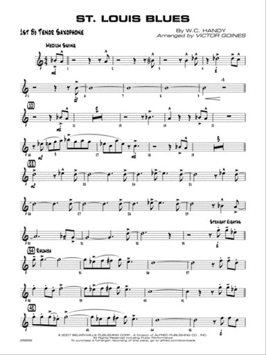St. Louis Blues: B-flat Tenor Saxophone