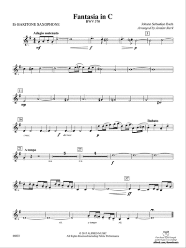 Fantasia in C: E-flat Baritone Saxophone