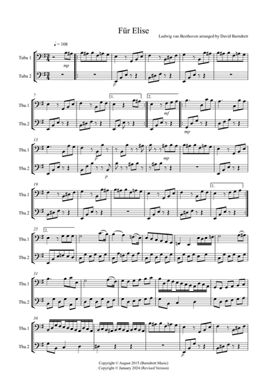 Fur Elise for Tuba Duet