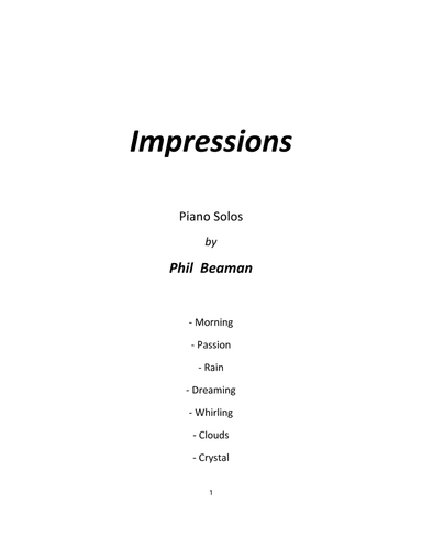 Impressions - piano solos book