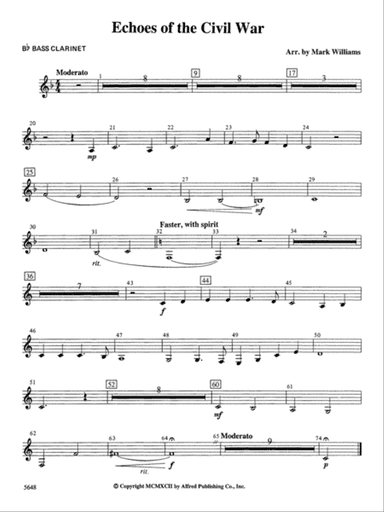 Echoes of the Civil War: B-flat Bass Clarinet