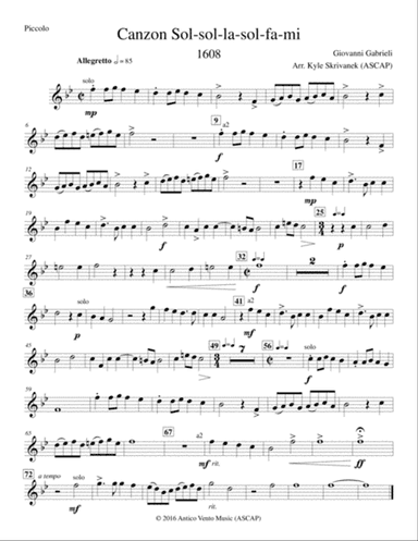 Canzon Sol-Sol-La-Sol-Fa-Mi