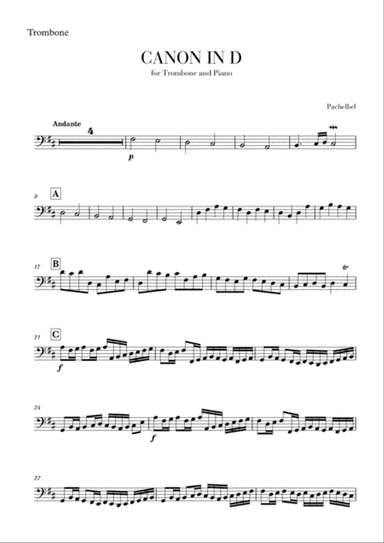 Canon in D for Trombone