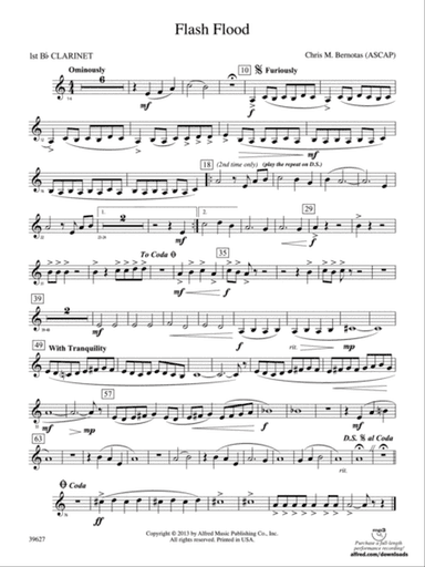 Flash Flood: 1st B-flat Clarinet
