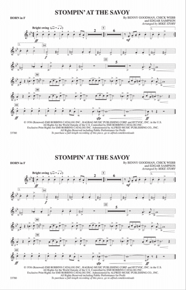 Stompin' at the Savoy: 1st F Horn