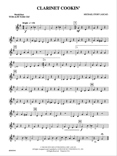 Clarinet Cookin': (wp) B-flat Tuba T.C.