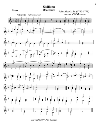 Siciliano - Oboe Duet