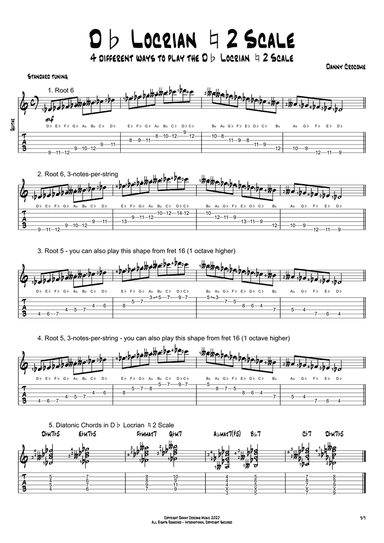Db Locrian Natural 2 Scale (4 Ways to Play)