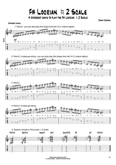F# Locrian Natural 2 Scale (4 Ways to Play)