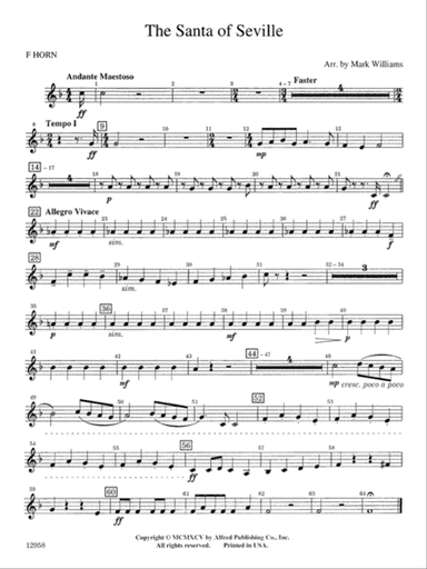 The Santa of Seville: 1st F Horn