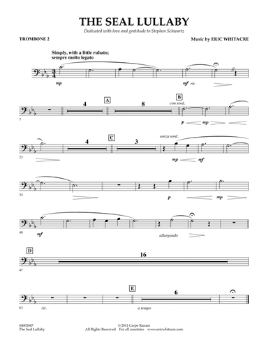 The Seal Lullaby - Trombone 2