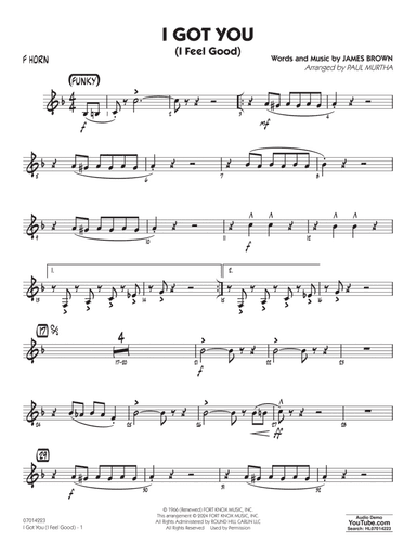 I Got You (I Feel Good) (arr. Paul Murtha) - F Horn