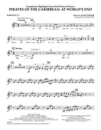 Highlights from Pirates of the Caribbean: At World's End (arr. Jay Bocook) - Baritone T.C.