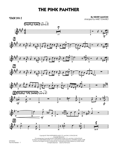 The Pink Panther (arr. Mike Tomaro) - Tenor Sax 2