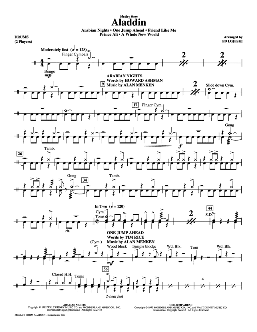Aladdin (Medley) (arr. Ed Lojeski) - Drums