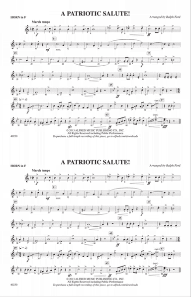 A Patriotic Salute!: 1st F Horn