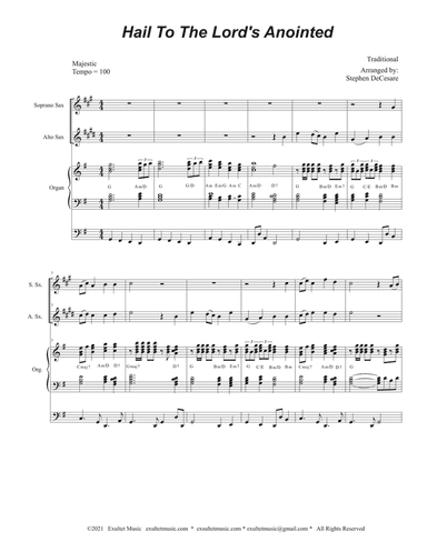 Hail To The Lord's Anointed (Duet for Soprano and Alto Saxophone) - Organ accompaniment)