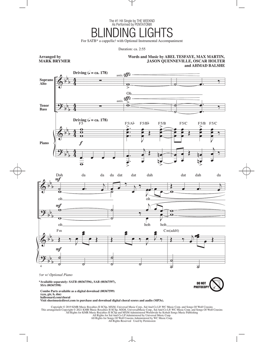 Blinding Lights (arr. Mark Brymer)