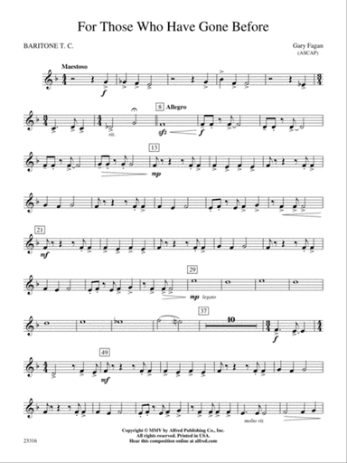 For Those Who Have Gone Before: Baritone T.C.