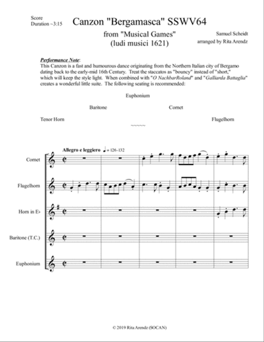 Canzon Bergamasca SSWV64