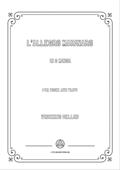 Bellini-L'allegro marinaro in g minor,for voice and piano