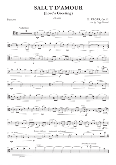 Salut d'Amour (Love's Greeting) for Bassoon and Piano