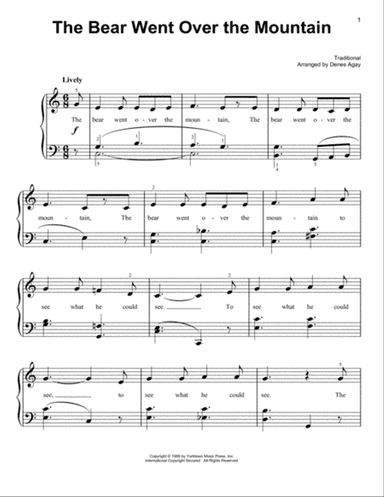 The Bear Went Over The Mountain (arr. Denes Agay)