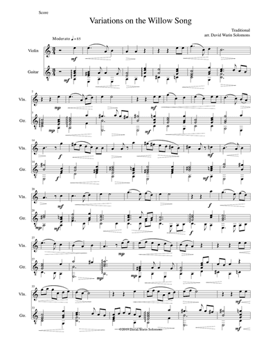 Variations on the Willow Song for violin and guitar