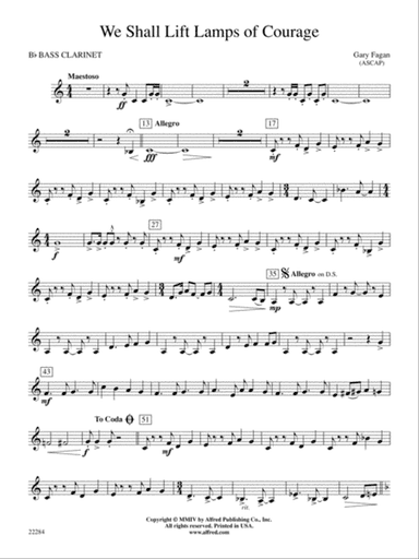 We Shall Lift Lamps of Courage: B-flat Bass Clarinet