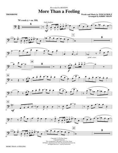 More Than a Feeling (arr. Kirby Shaw) - Trombone