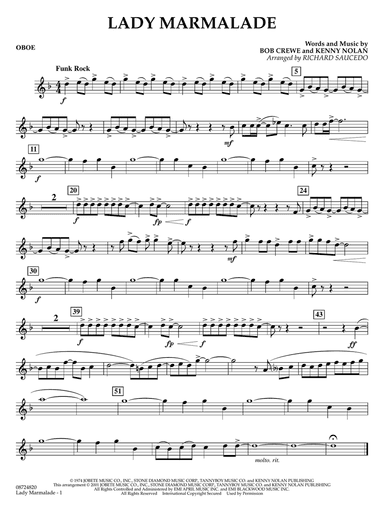 Lady Marmalade (from Moulin Rouge) (arr. Richard Saucedo) - Oboe