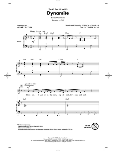 Dynamite (arr. Audrey Snyder)