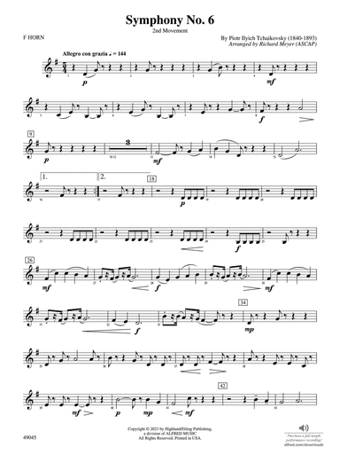 Symphony No. 6: 1st F Horn