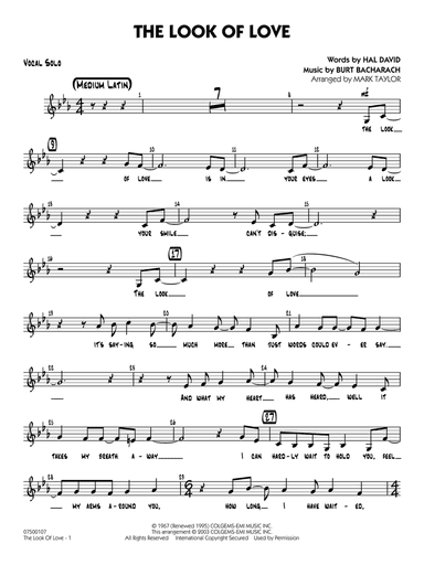 The Look of Love (arr. Mark Taylor) - Vocal Solo