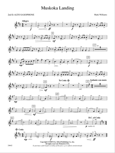 Muskoka Landing: 2nd E-flat Alto Saxophone