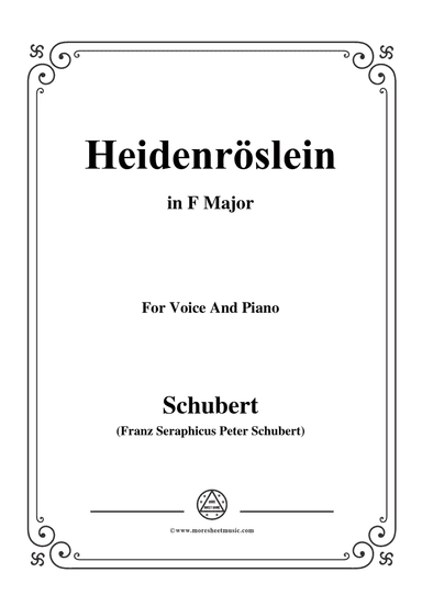 Schubert-Heidenröslein in F Major,for voice and piano
