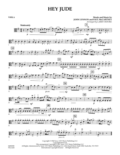 Hey Jude (arr. Larry Moore) - Viola