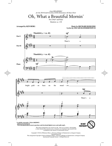 Oh, What A Beautiful Mornin' (from Oklahoma!) (arr. Ken Berg)