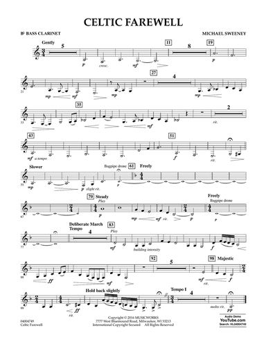 Celtic Farewell - Bb Bass Clarinet