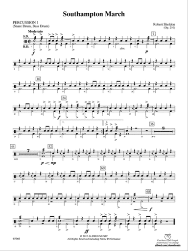 Southampton March: 1st Percussion
